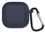 Чехол AirPods 4 Silicone с карабином темно-синий