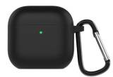 Чехол AirPods 4 Silicone с карабином черный