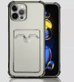 Чехол iPhone 16 Pro прозрачный с визитницей