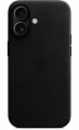Чехол iPhone 16 Leather Case MagSafe чёрный