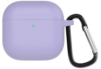Чехол AirPods 4 Silicone с карабином лаванда