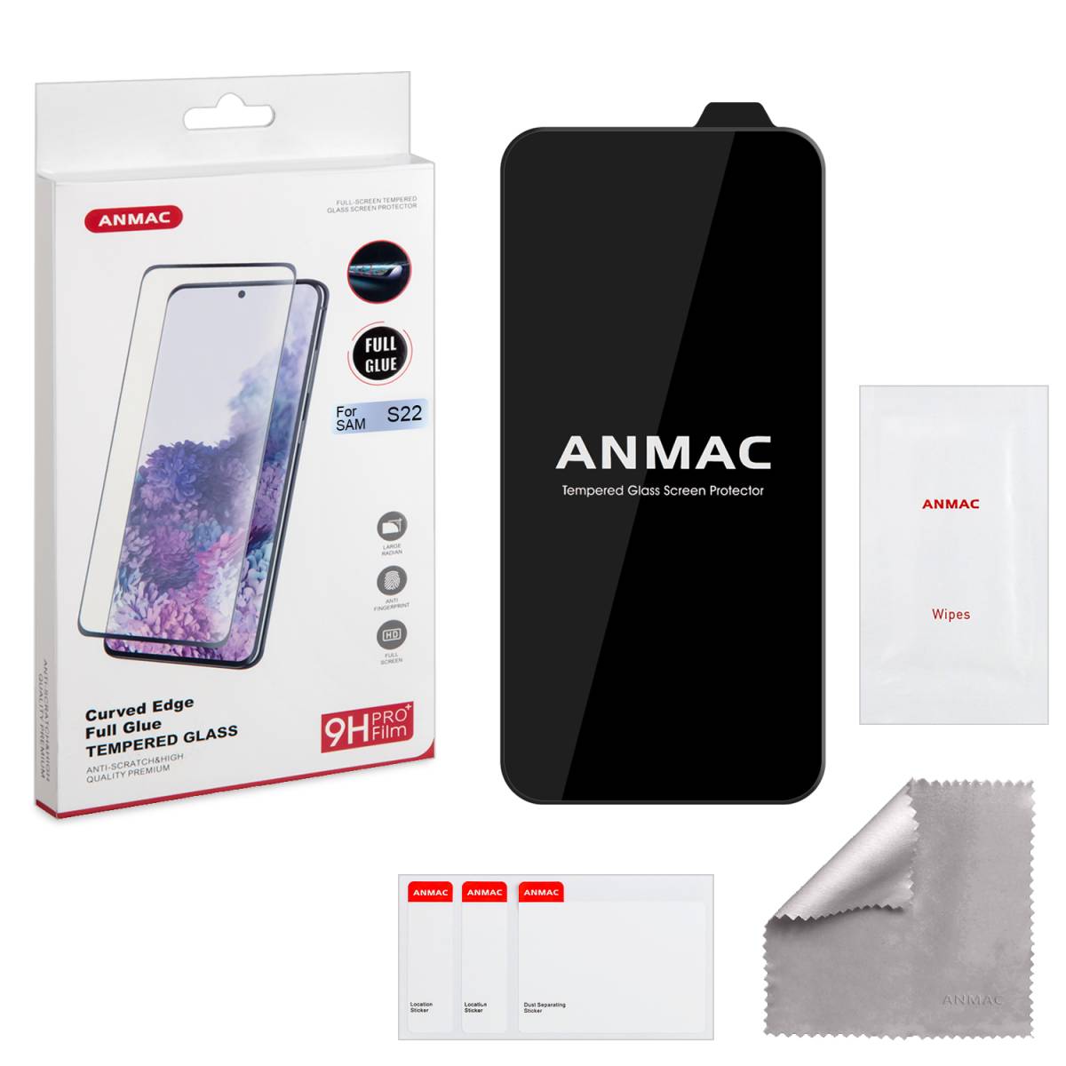 Стекло 3D Samsung S22 Anmac