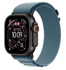 Apple Watch Ultra 3 (2025) 49mm Black Titanium Case with Blue Alpine Loop L 