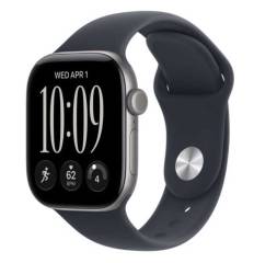 Apple Watch Series 12  Space Gray 46mm Blue Sport Band M/L MJEJ4X